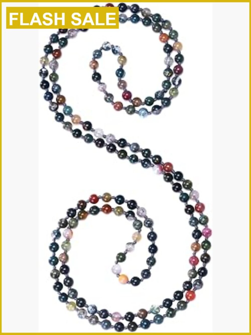Natural Turquoise Long Beaded Necklace Wrap Bracelet Handmade